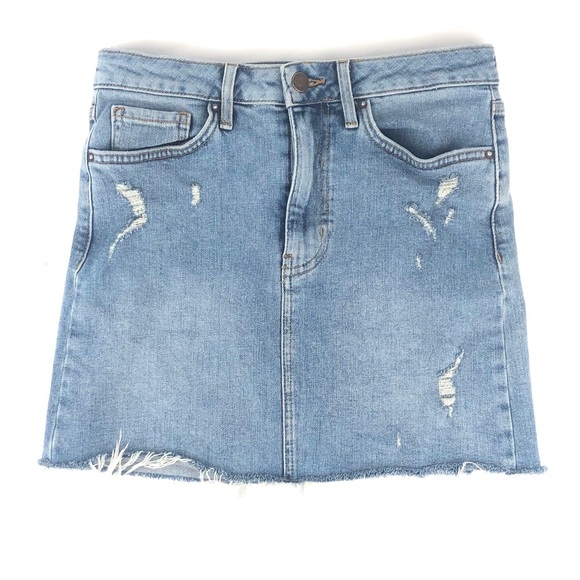 Forever 21 Fringed Denim Skirt - Picture 2 of 4